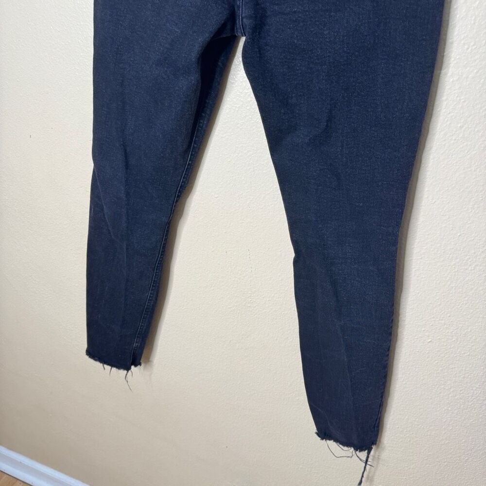 We The Free Jeans Women's 29 Black Button Fly High Waisted Distressed - Picture 10 of 13